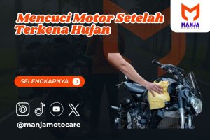 mencuci motor setelah terkena hujan asam