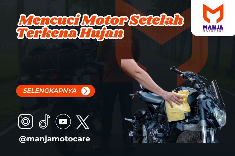mencuci motor setelah terkena hujan asam